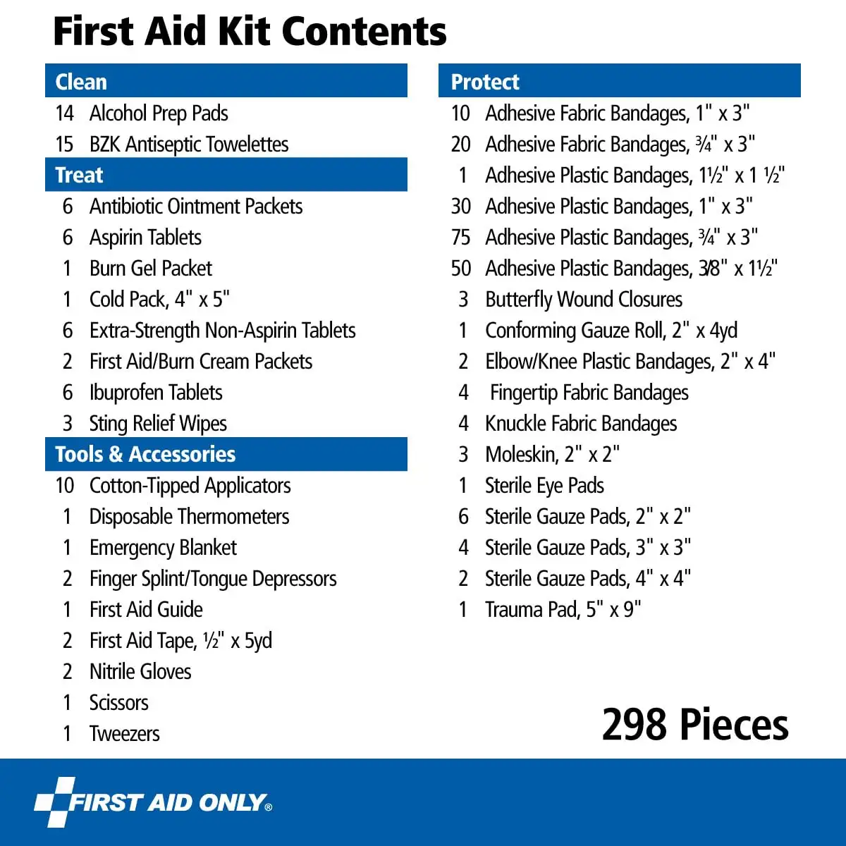 (FAO-442) First Aid Only 299 Piece All-Purpose First Aid Emergency Kit - 71xu ll6kwl._sl1200_